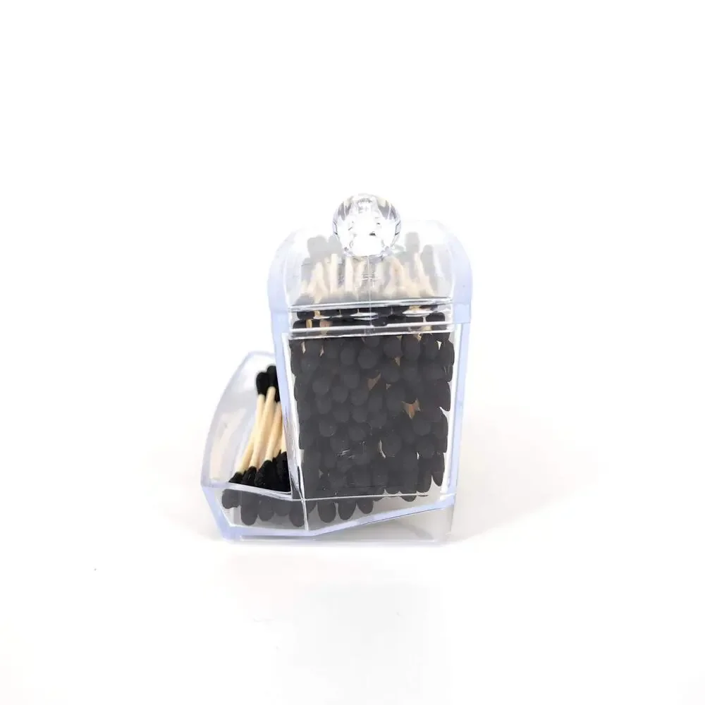 Clear Transparent See Through Acrylic Cotton Swab Dispenser Q Tip Storage Box